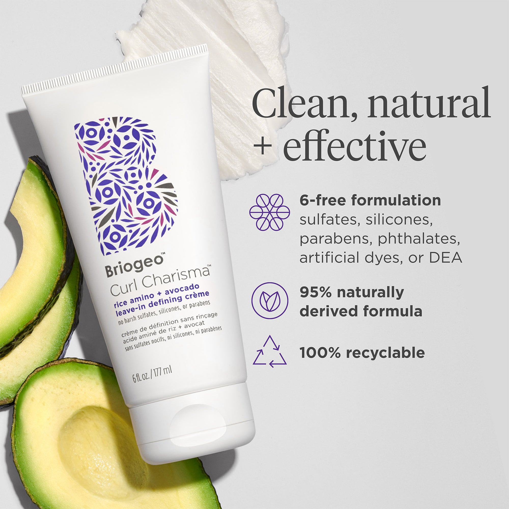 Curl Charisma™ Rice Amino + Avocado Leave-In Defining Crème 2 oz - Briogeo